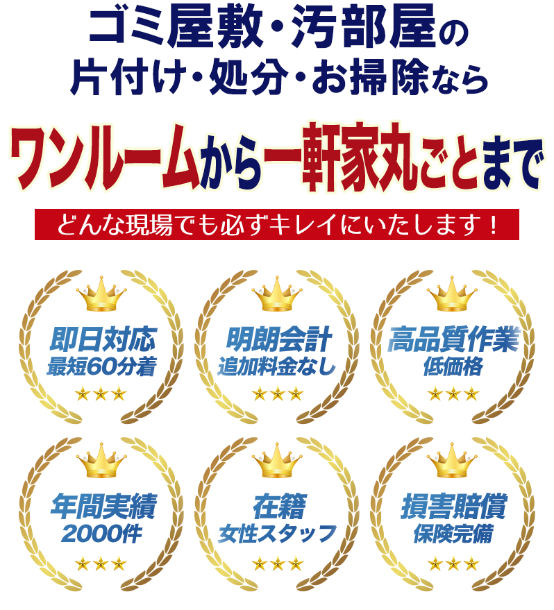 ゴミ屋敷・汚部屋の片付け