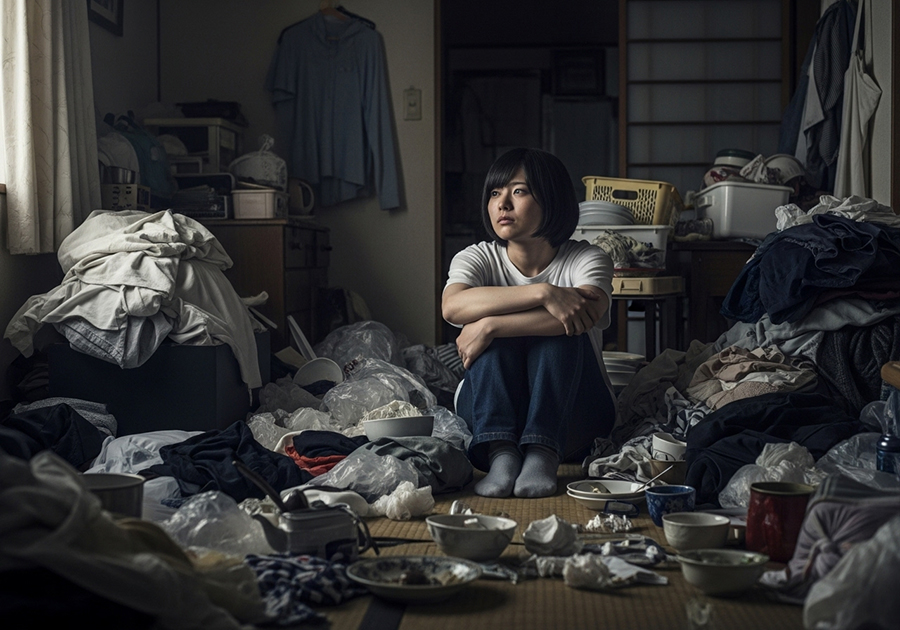 片付けれない女性イメージ